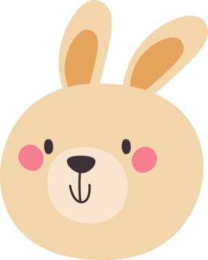 Tavşan Hayvan Başı Vektör İllüstrasyonu