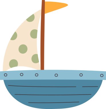 Çizgi film Yelkenli Gemi Vektörü İllüstrasyonu