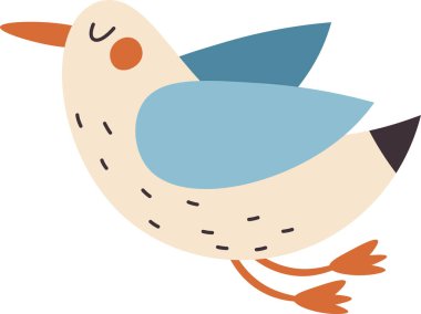 Martı Kuş Uçan Vektör İllüstrasyonu