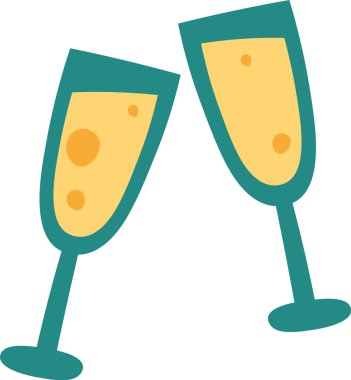 Şampanya Vektörü İllüstrasyonlu Gözlükler