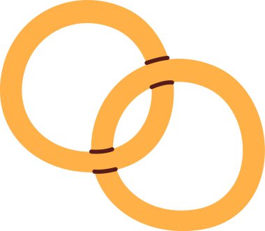 Nikah Yüzükleri Damat ve Gelin Vektörü İllüstrasyonu