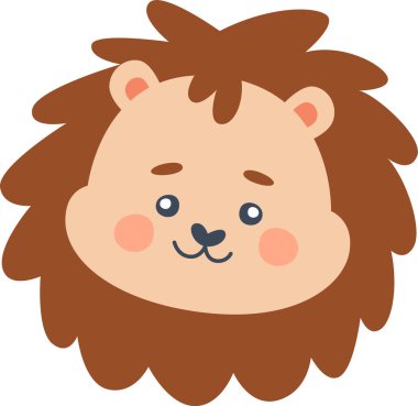 Aslan hayvan kafası Vektör İllüstrasyonu