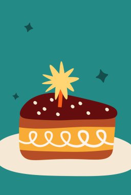 Pasta Vektörü İllüstrasyonlu Kart