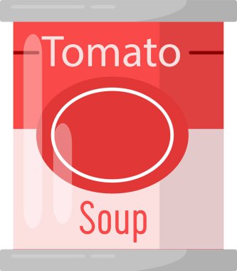 Domatesli Konserve Çorba Vektörü İllüstrasyonu