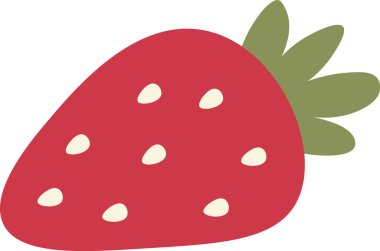 Çilekli Böğürtlen Simgesi Vektör İllüstrasyonu