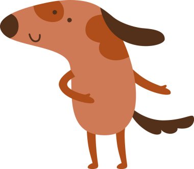 Komik Köpek Karakteri Vektör İllüstrasyonu