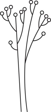 Çilekli şubeler ana hatlı vektör çizimi