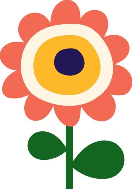 Çiçek Özeti Doodle Vektör İllüstrasyonu