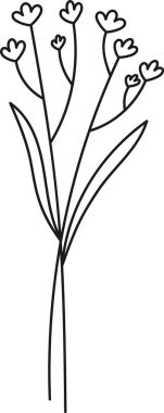 Çiçek Dalları Buket Özet Vektör İllüstrasyonu