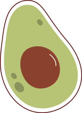 Avokado Sebze Yarı Vektör İllüstrasyonu