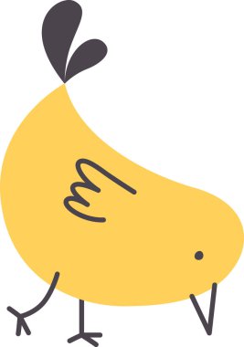 Tavuk Komik Kuş Vektörü İllüstrasyonu