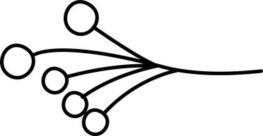 Çilekli Şube Taslak Vektör İllüstrasyonu