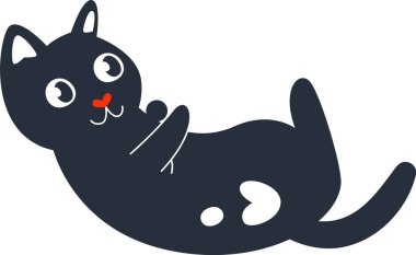 Çizgi film Kedi Yalancı Vektör İllüstrasyonu