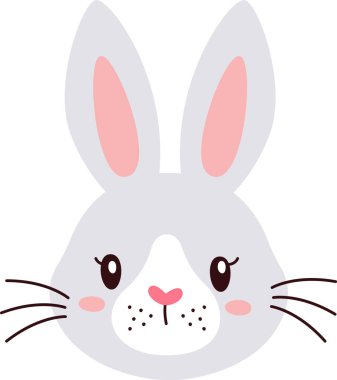 Tavşan Hayvanı Yüz Vektörü İllüstrasyonu