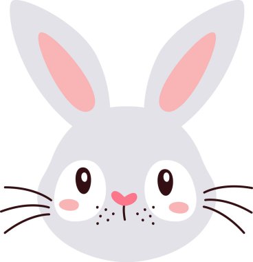 Tavşan Hayvanı Yüz Vektörü İllüstrasyonu