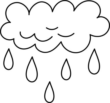 Yağmurlu Bulut Ana Hattı Vektör ResmiComment