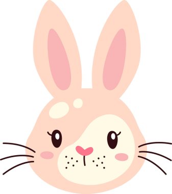 Tavşan Hayvanı Yüz Vektörü İllüstrasyonu