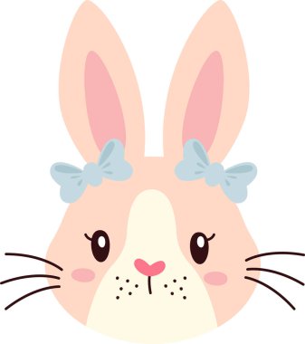 Fiyonklu Tavşan Yüzü Vektör İllüstrasyonu