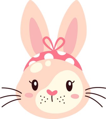 Saç bandı Vektör İllüstrasyonlu Tavşan Yüzü