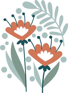 Soyut çiçek desenli vektör çizimi