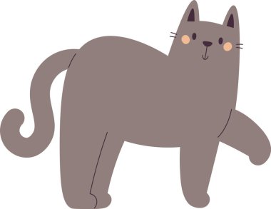 Kedi Yürüyen Hayvan Vektörü İllüstrasyonu