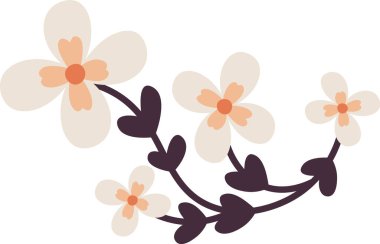 Çiçek Vektör İllüstrasyonlu Şube