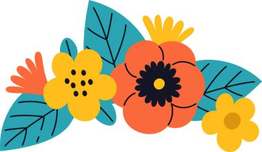 Çiçek Çelengi Vektör İllüstrasyonu