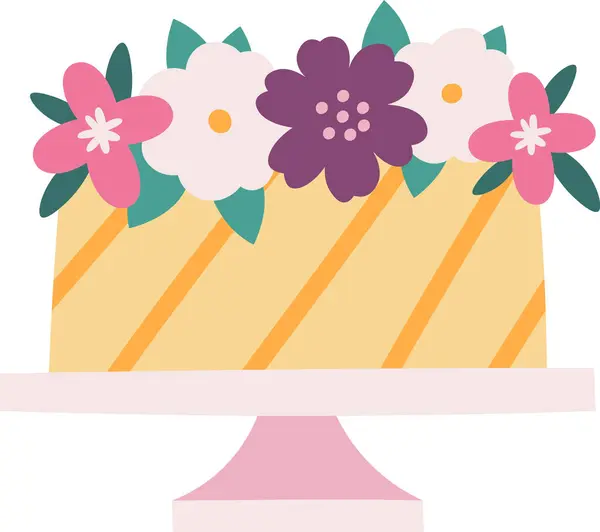 Cake Flowers Stand Vector Illustration — Stock Vector