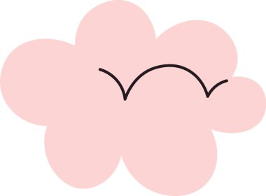 Gökyüzü Bulutu Simgesi Vektör İllüstrasyonu