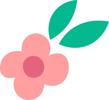 yaprakları ile vektör çizim çiçek