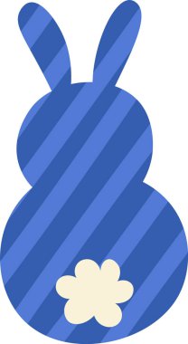 Çizgili Desen Vektör İllüstrasyonlu Tavşan Silueti