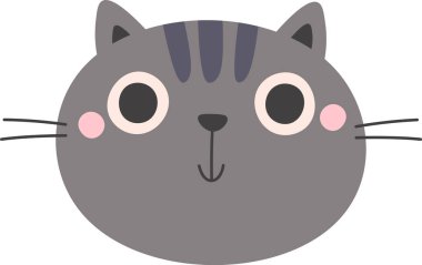 Kedi Yüzlü Vektör İllüstrasyonu