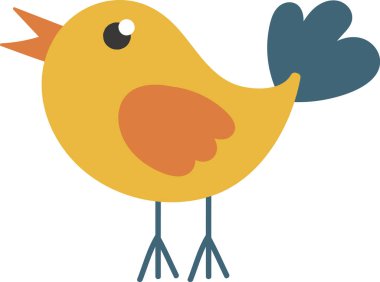 Çocuksu Kuş Hayvan Vektörü İllüstrasyonu