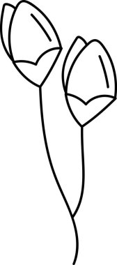 Bahar Çiçekleri Doodle Vektör İllüstrasyonu