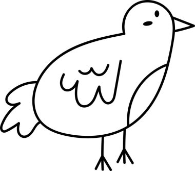 Kuş Çizgili Doodle Vektör İllüstrasyonu