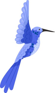 Sinekkuşu Tropikal Kuş Vektörü İllüstrasyonu