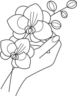 El Tutma Çiçekleri Özet Vektör İllüstrasyonu