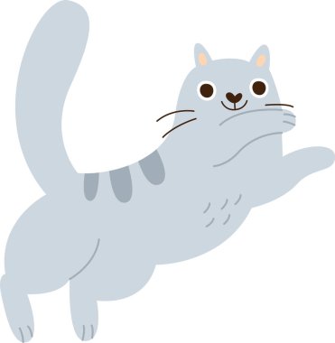 Kedi Hayvanı Sıçrama Vektörü İllüstrasyonu