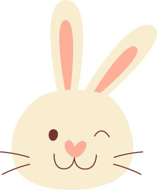 Tavşan Yüzlü Yanıp sönen Vektör İllüstrasyonu