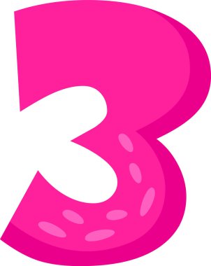 3 Rakamlı Komik Alfabe Vektörü İllüstrasyonu