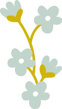 Bahar Çiçekleri Bitki Vektörü İllüstrasyonu