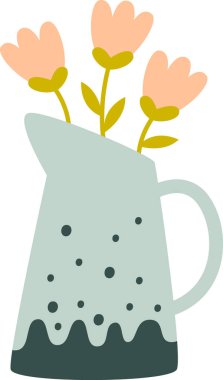 Çiçek vektör illüstrasyonlu su kutusu