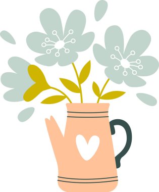 Çiçek vektör illüstrasyonlu su kutusu