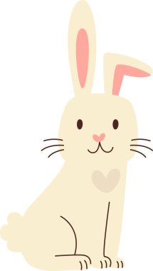 Tavşan Hayvan Oturma Vektörü İllüstrasyonu