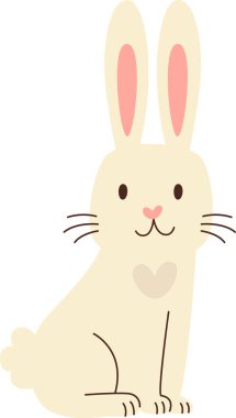 Tavşan Hayvan Oturma Vektörü İllüstrasyonu