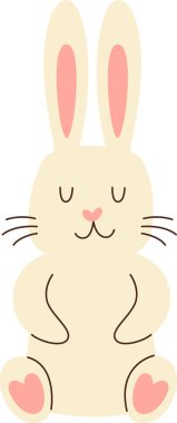 Tavşan Hayvan Oturma Vektörü İllüstrasyonu