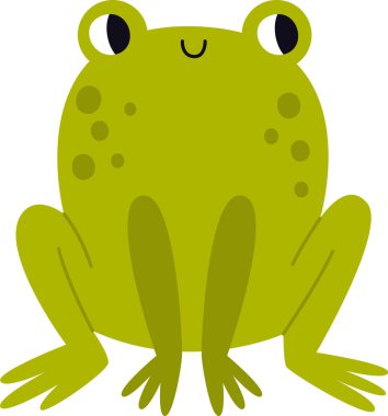 Çocuksu Kurbağa Sürüngen Vektör Çizimi