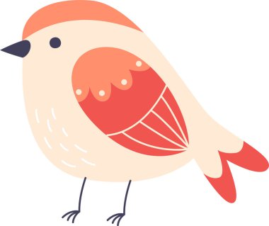 Çizgi film Kuş Durma Vektörü İllüstrasyonu