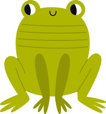 Çocuksu Kurbağa Sürüngen Vektör Çizimi