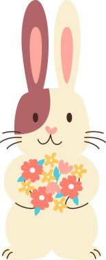 Tavşan Çiçek Tutan Vektör ResimleriComment
